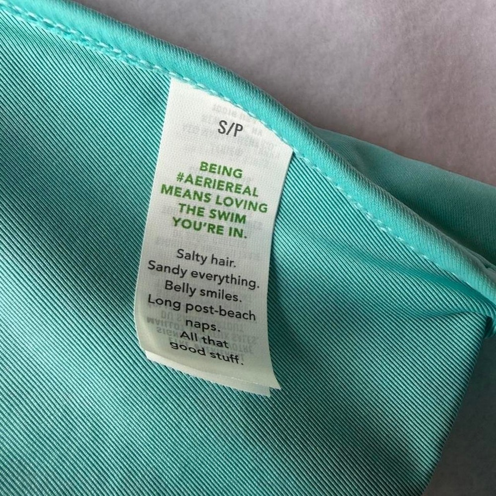 NWT Aerie Real Good Mint Green Studded Bikini Top Size Small UPF 50 - Picture 4 of 5